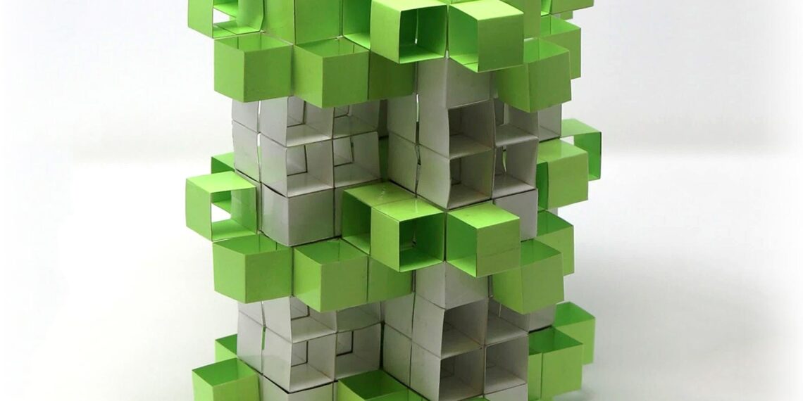 Bloques de construcción Kirigami 3D diseñados para crear estructuras metamateriales dinámicas