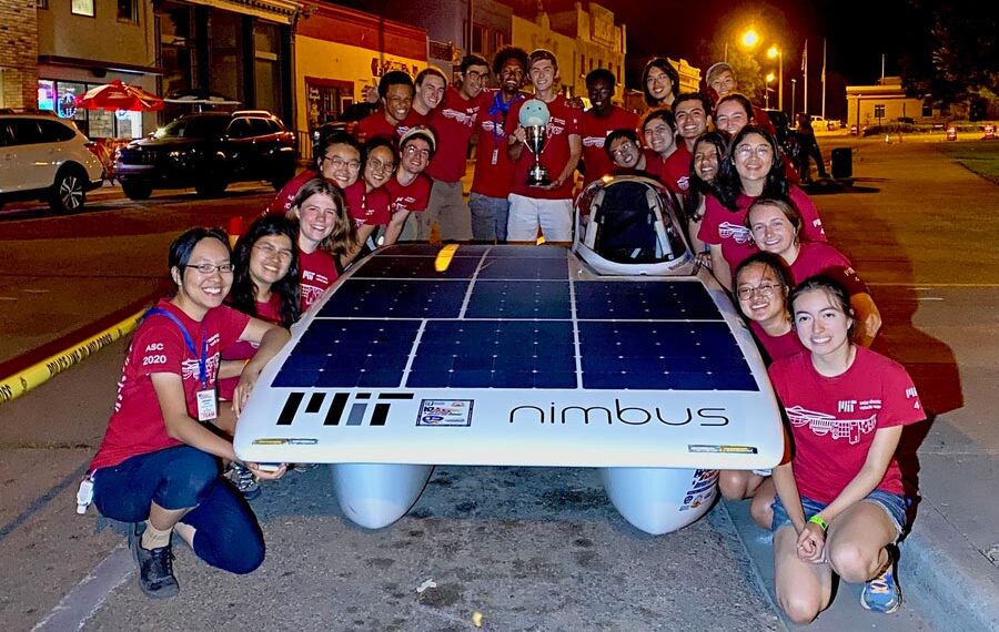 MIT Solar Electric Vehicle Team Poses With Nimbus