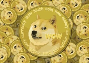 Dogecoin logo with several coins behind and why is Dogecoin going up? - Will Dogecoin reach 1 dollar?