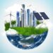 Green Energy Net Zero Carbon Future Concept