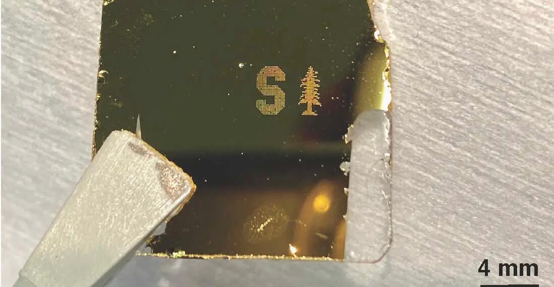 A Derivative of the Stanford University Logo Printed From Droplets