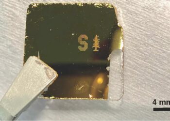 A Derivative of the Stanford University Logo Printed From Droplets