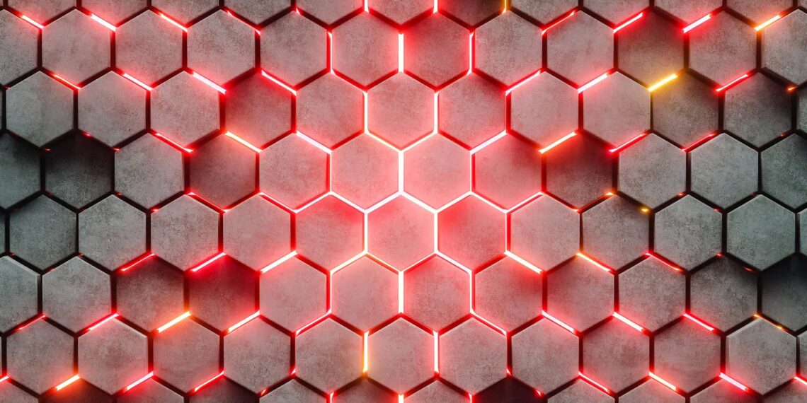 Glowing Energy Hexagon Material