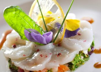 Carpacio de vieiras, plato gourmet