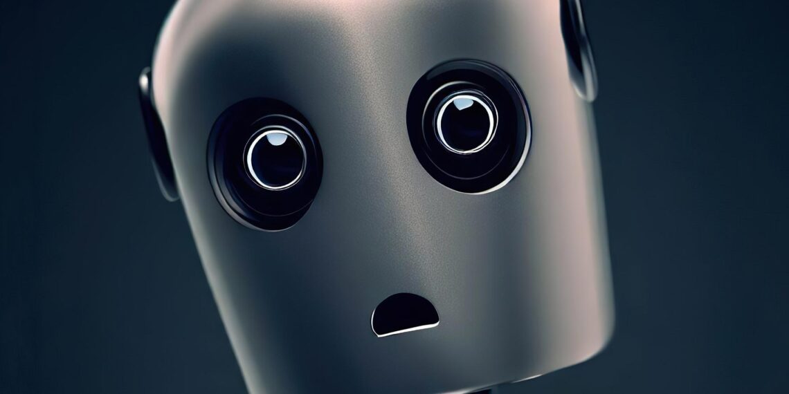 Sad Robot AI Conscience Concept