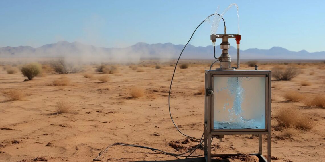 Harvesting Water in Desert Concept
