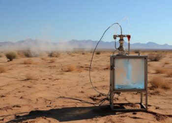 Harvesting Water in Desert Concept