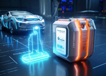 Advanced New Battery Technology Art Concept