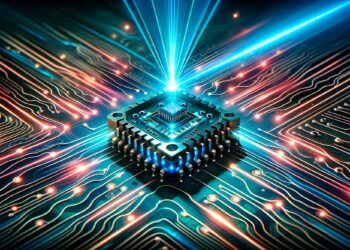 Laser on Chip Art Concept