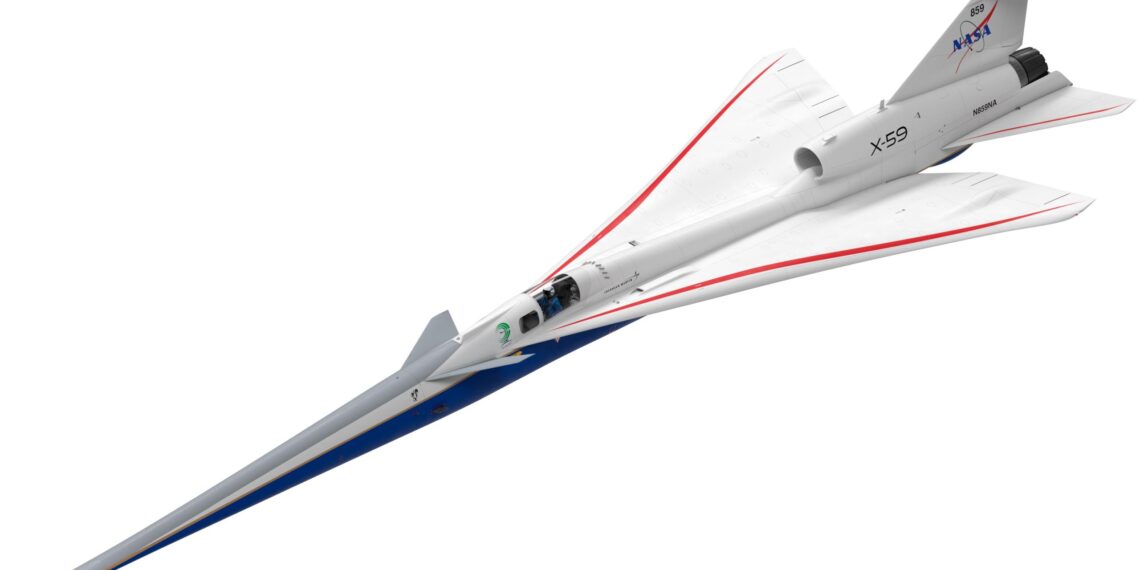 X-59 de la NASA: la transformación de pintura patriótica de un avión supersónico